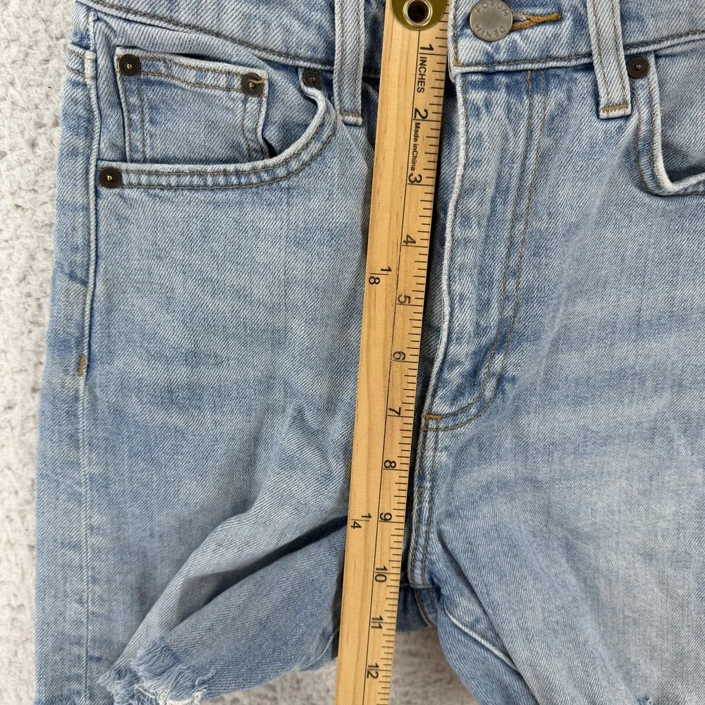 Denim Forum The '50s Arlo Long Shorts Womens 25 Blue Denim Cutoff Aritzia 5